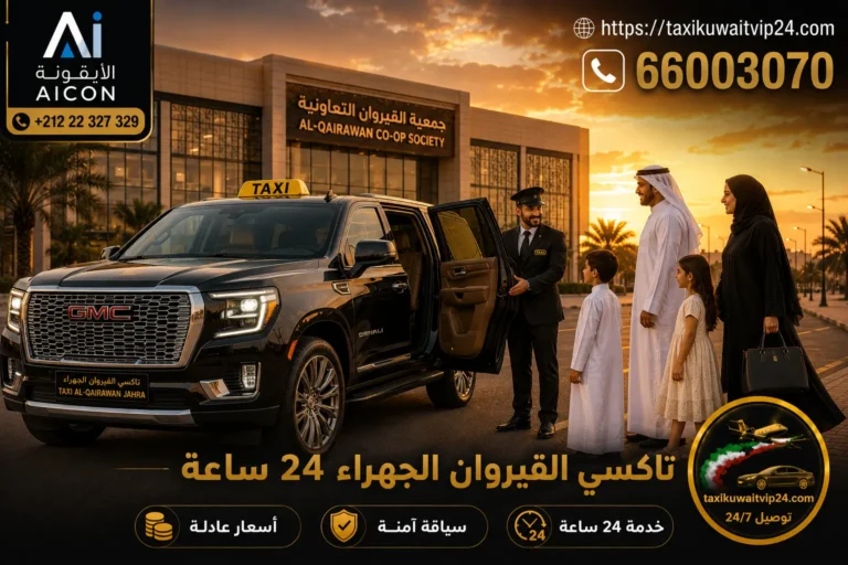 تاكسي القيروان الجهراء 24 ساعة توصيل عائلي فاخر أمام جمعية القيروان 66003070 AICON