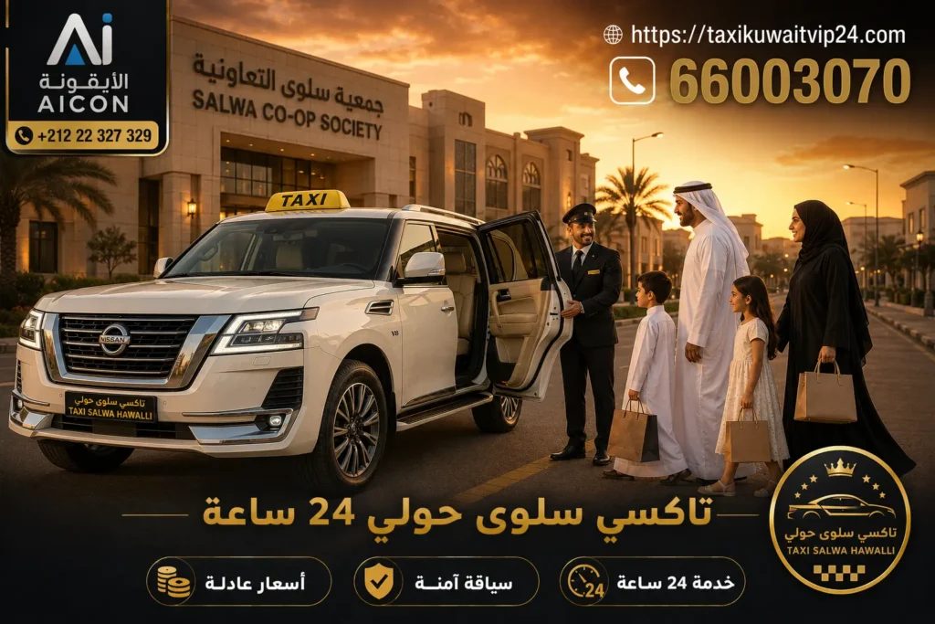 تاكسي سلوى حولي 24 ساعة توصيل عائلي فاخر أمام جمعية سلوى 66003070 AICON