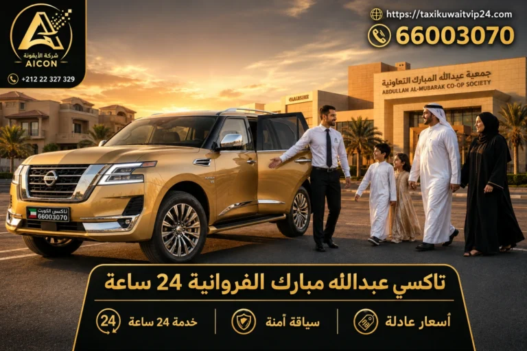 تاكسي عبدالله مبارك الفروانية 24 ساعة توصيل عائلي فاخر أمام جمعية عبدالله مبارك 66003070 AICON